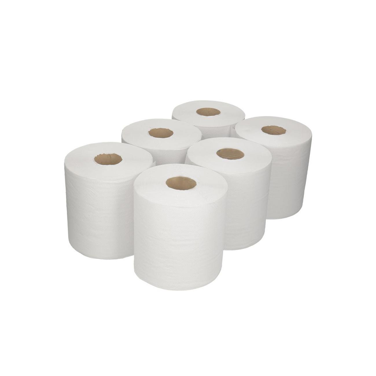 Handtuchrolle Weiß 2-lagig 6 Rollen
